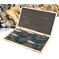 4PCS Micrómetro Exterio 0-100mm Juego de Micrómetro de Alta Precision Herramienta de Medición y Distribución
